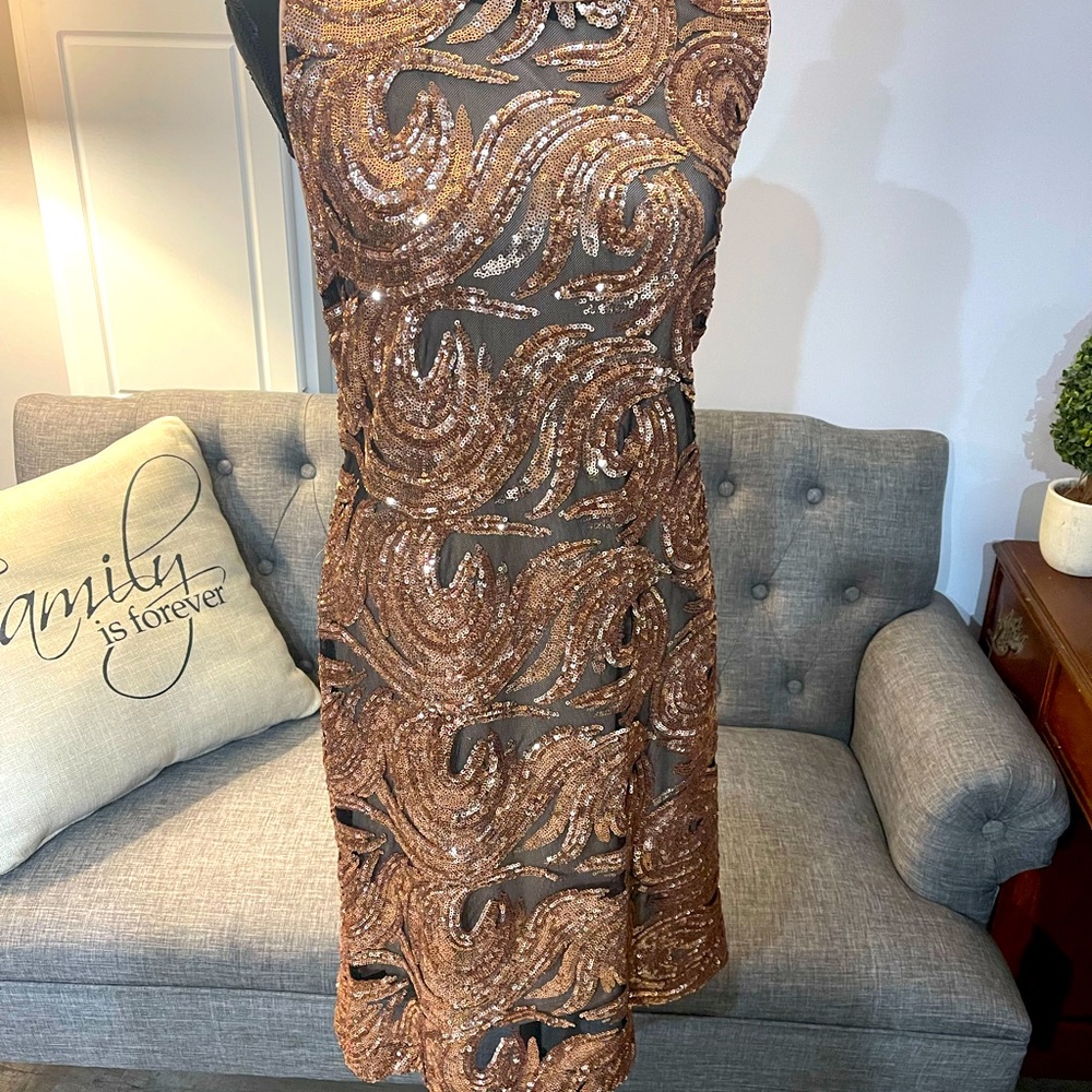 Dstudio gold sequin short prom/ dance dress. NWT.